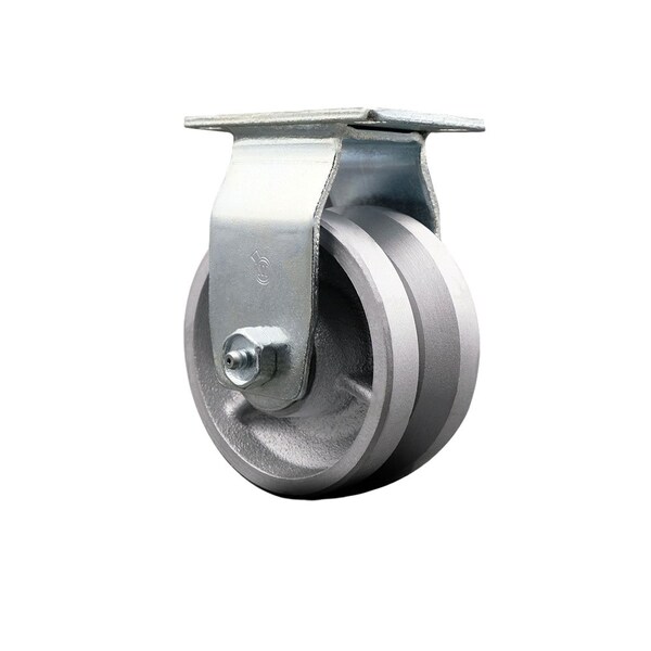 4'' V-Groove Semi Steel Wheel Rigid Caster with Bronze Bearing